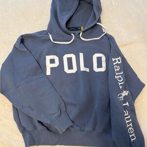 Ralph Lauren Blue Hoodie with White Accents